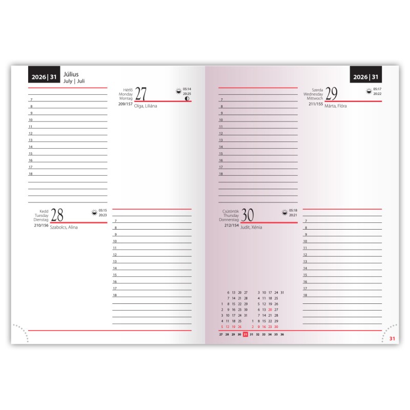 2-Day, B6 kétnapi beosztású határidőnapló + jegyzet, Tropical