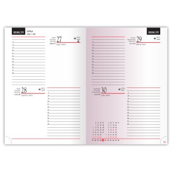 2-Day, B6 kétnapi beosztású határidőnapló + jegyzet, Virágminta