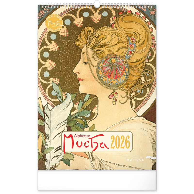 Alphonse Mucha, képes falinaptár 2026