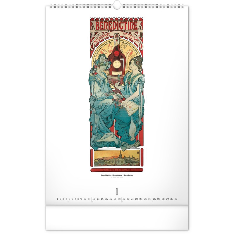 Alphonse Mucha, képes falinaptár 2026