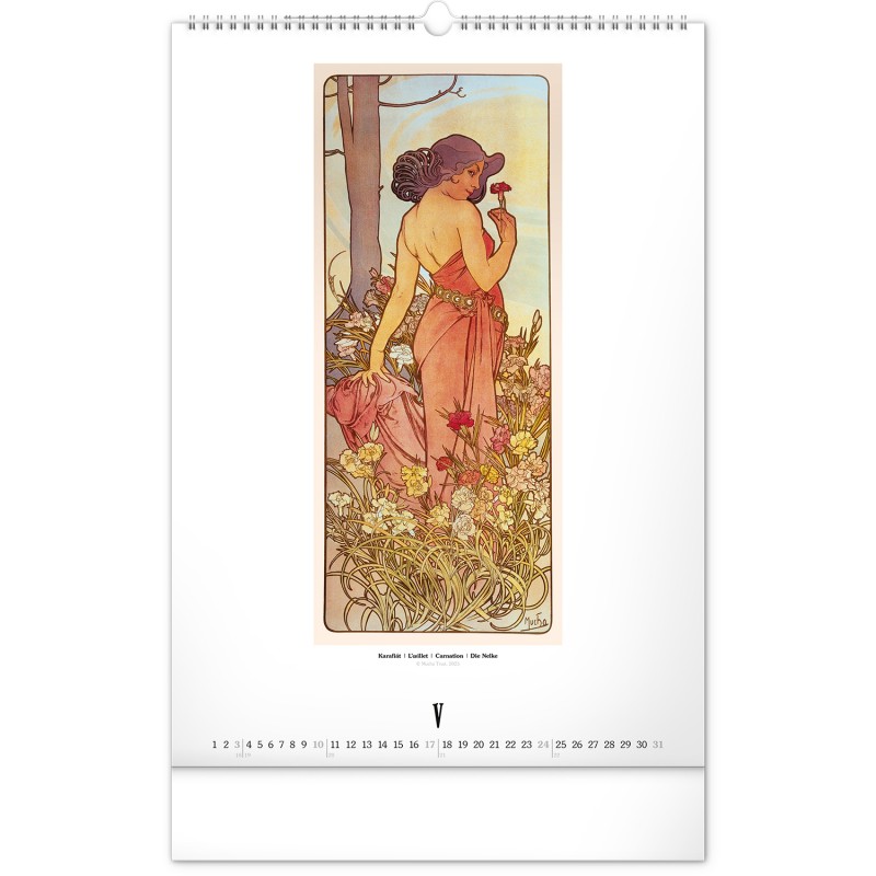 Alphonse Mucha, képes falinaptár 2026