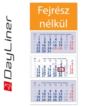 Medium Club, 3 tömbös 3 hónapos speditőr naptár - Fejrész nélkül