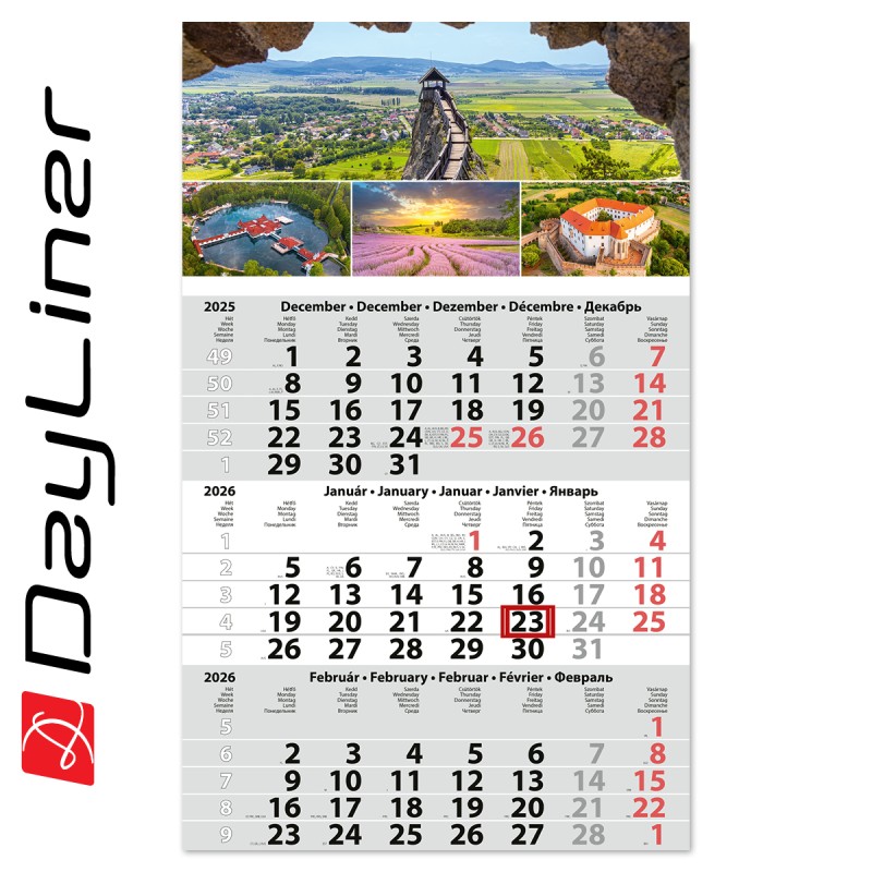 Primus Classic, 12 lapos speditőr naptár - Magyarország fejrésszel