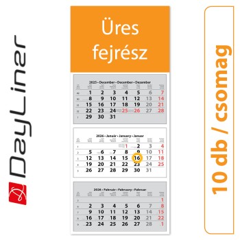 SP30, 3 tömbös 3 hónapos speditőr naptár TRN - Üres, nyomtatható fejrésszel, 10db/csomag