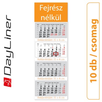 Szuper Maxi Classic, 4 tömbös 4 hónapos speditőr naptár - Fejrész nélkül, 10db/csomag